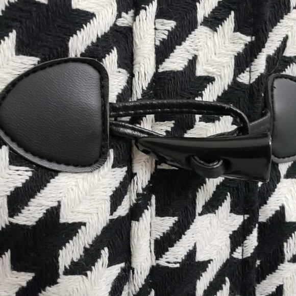 Rampage Maddy Toggle Black and White Houndstooth Women's Coat Sz L - Picture 5 of 8